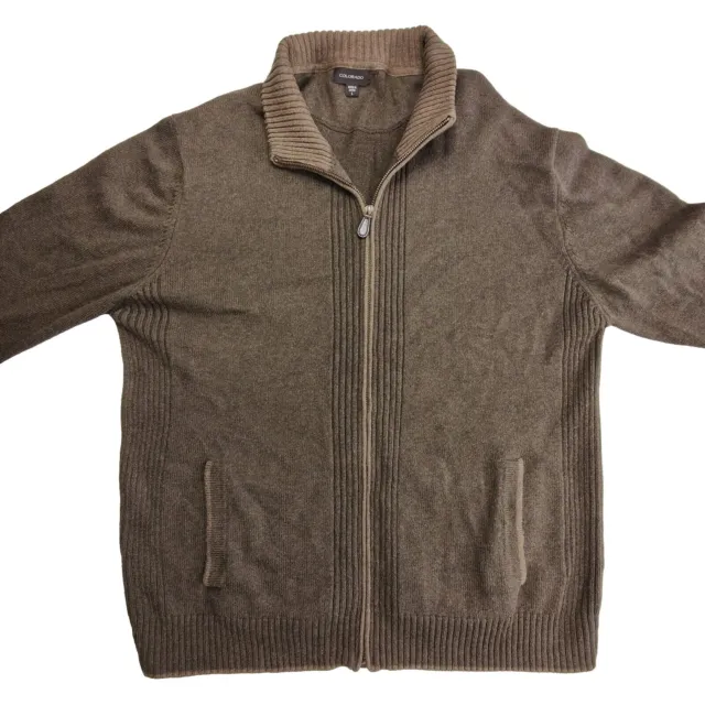 Colorado Jacket Men's Size Large Brown Cotton Full Zip Pockets Casual Retro VGC
