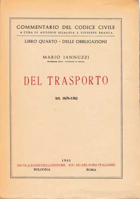 Libro quarto - delle obbligazioni. Del trasporto art. 1678-1702