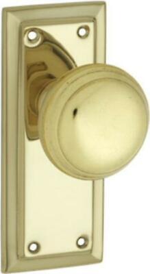 polished brass richmond round passage door knobs & backplates,125 x 50mm TH0980
