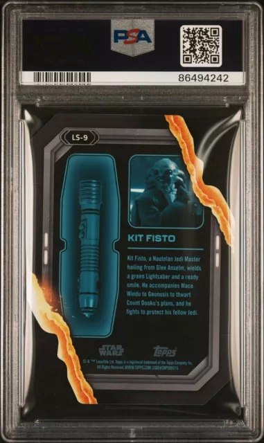 2023 TOPPS STAR Wars Kit Fisto Lightsaber Die-Cut Card #LS9 PSA GEM MT ...