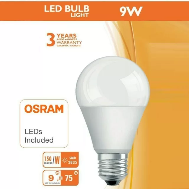 10x OSRAM LED Glühbirne 9W = 75W E27 Warmweiß Leuchtmittel 3000K Glühlampe Birne