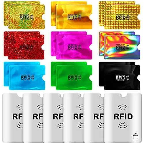 24 Pieces RFID Blocking Sleeves Identity Credit Card Sleeves Set, Including 18