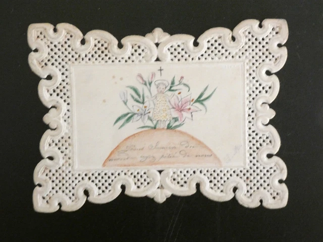 IMAGE PIEUSE CANIVET dentelle l'enfant de marie visite st sacrement