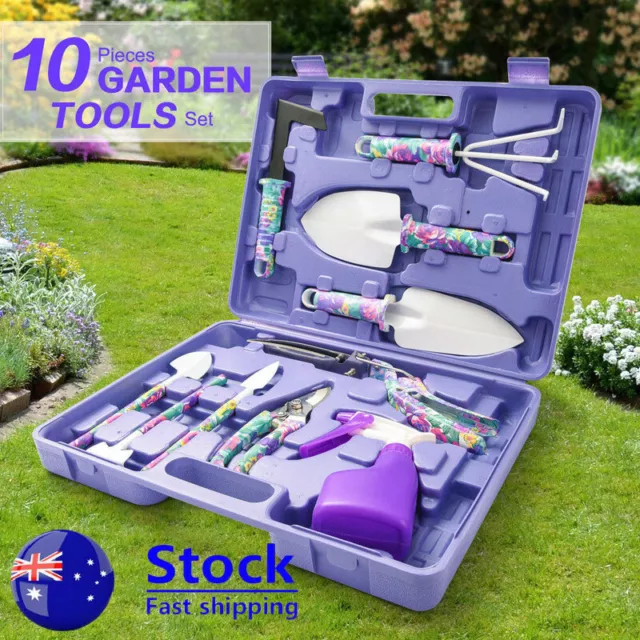 10Pcs Garden Tool Set Shovel Harrow Potted Flower Gardening Tools Gift Kit 2
