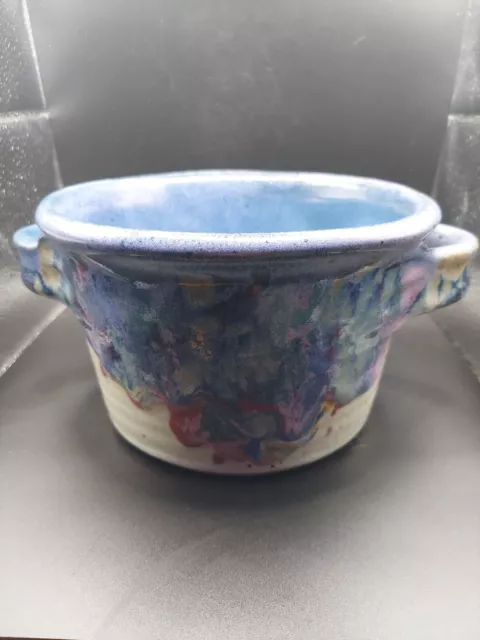 Chamberlain Pottery Large Bread Baker Handles Serving Bowl Crock Handmade Signed
