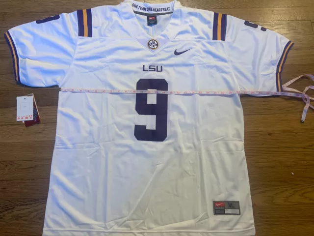 Joe Burrow LSU Tigers Stitched College Jersey Home White Size XL NWT