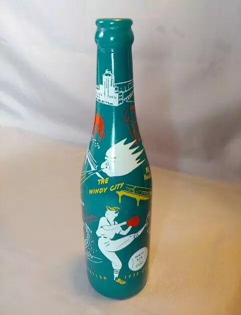 Chicago 1953 ABCB Convention Souvenir Soda Bottle White Sox Cubs  Enameled