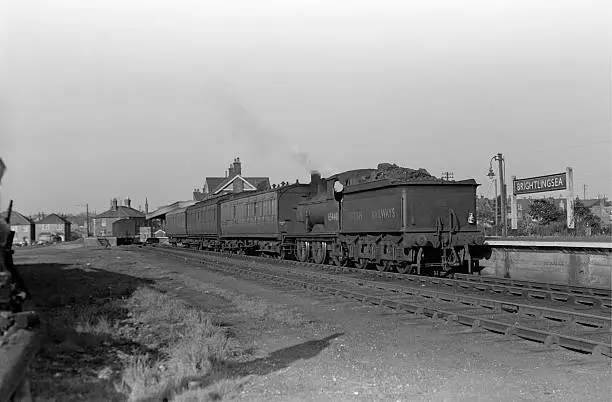 Wivenhoe Train At Brightlingsea Railway Station Essex C1949 Train Old Photo