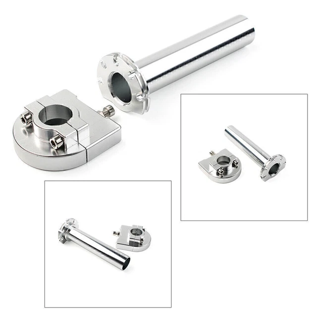 7/8in Turn Twist Throttle Handle Bar Throttle Tube For Moto Universal CNC Sliver