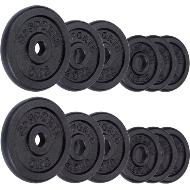 ScSPORTS® Hantelscheiben Set 27,5 kg 30mm Gusseisen Gewichtsscheiben Gewichte