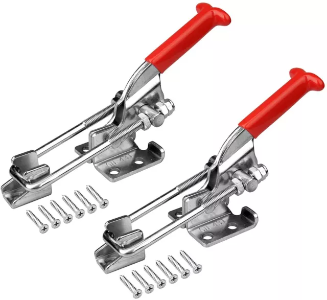 2PCS Latch-Action Toggle Clamp Vertical Quick Release  Stainless 304 Max. 440 lb