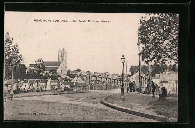 CPA Beaumont-sur-Oise, Entrance du Pont sur Persian 1912