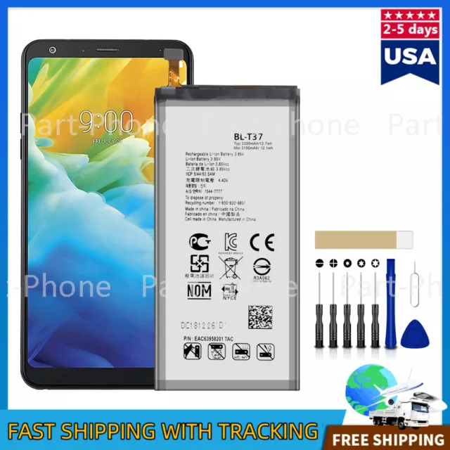 BL-T37 For LG Q Stylo 4/4 Plus / V40 ThinQ V405 LM-Q710MS Battery 3300mAh Tools