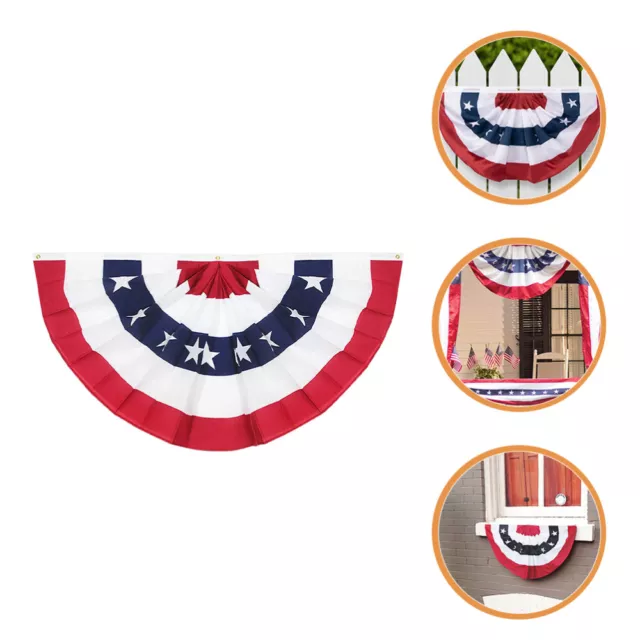 USA Fan Flag Patriotic Bunting Pleated Fan Flag Memorial Day Decoration