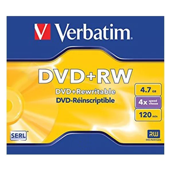 Dvd+Rw 4,7Gb / 120Min Verbatim Écriture 4X Matt Silver Réinscriptible - Bundle
