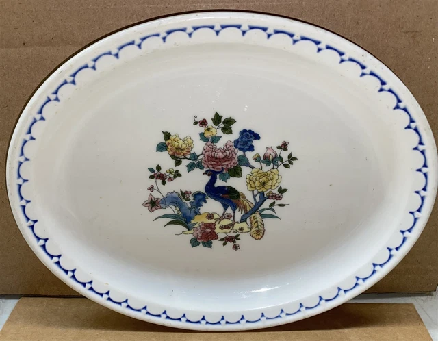 9 5/8" Oval Milwaukee Road Railroad Peacock Syracuse Dining Car china platter