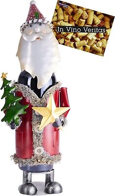 GENERAL TRADE Babbo Natale portabottiglie Vino Porta Bottiglie per Vino Supporto Bottiglia Natalizio con Babbo Natale Decorazione tavola 