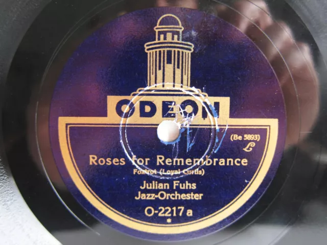 78rpm JULIAN FUHS - Roses for Remembrance / Chinese Moon - RARE ODEON O-2217