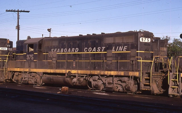ORIGINAL RAILROAD SLIDE SCL SEABOARD COAST LINE 975 Birmingham ALABAMA EMD GP7