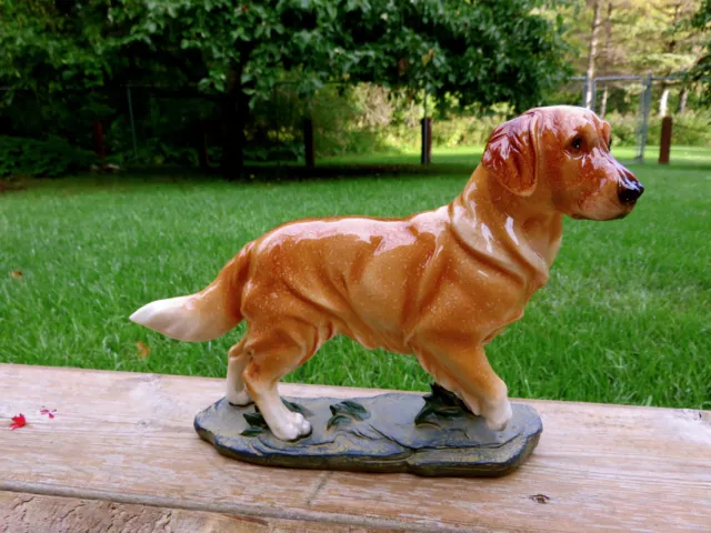 GOLDEN RETRIEVER  DOG STATUE DOGS FIGURINE PUPPY 11 inches CANINE PET RESIN