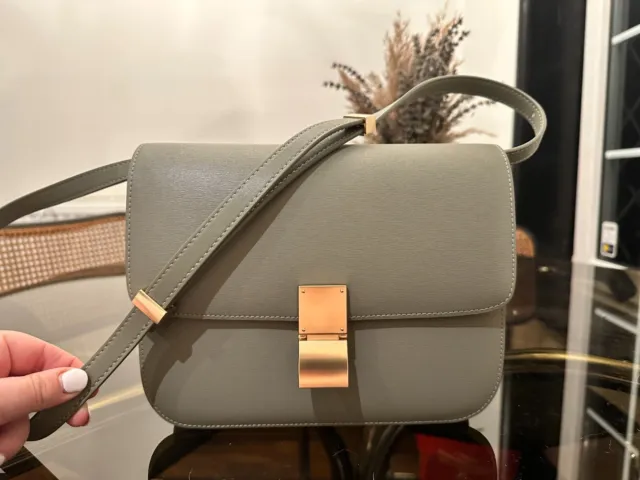 Calfskin leather handmade box bag designer style square luxury crossbody handbag