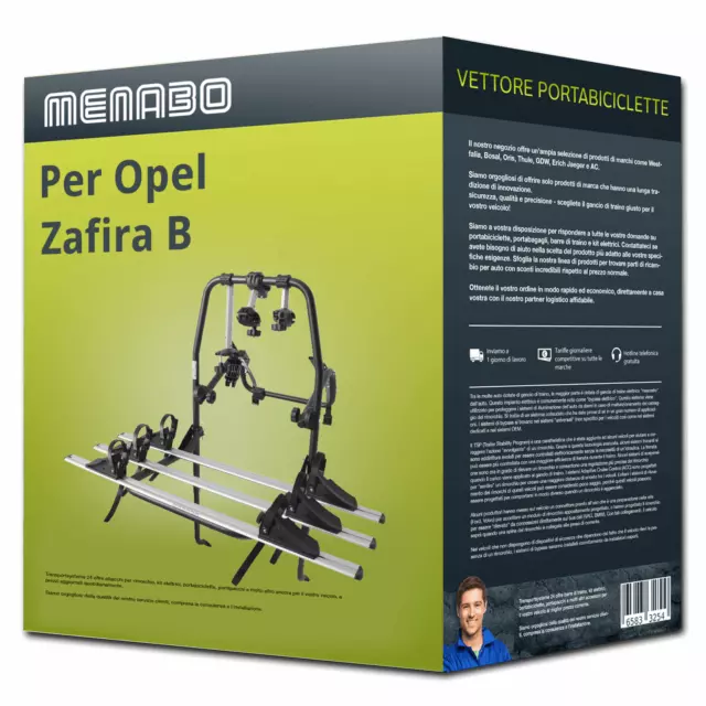 Menabo Polaris 3 portabici portellone per Opel Zafira B Tipo A05 - 3 bici Nuovo