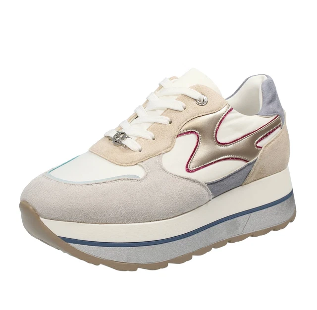 Sneakers Platform QUEEN HELENA Donna - Casual, Suola 5.5cm, Ecopelle, Comode E Leggere