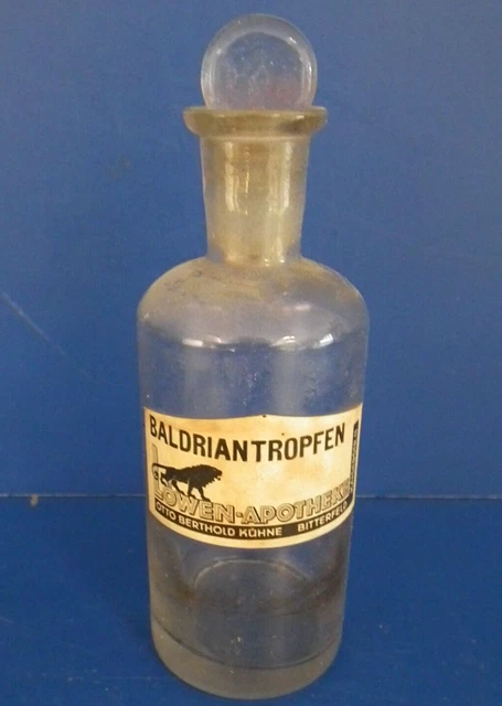 alte Apothekerflasche, Apothekergefäß Original Löwen Apotheke Bitterfeld Baldria