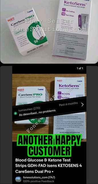 Scatola strisce reattive glucosio nel sangue + chetoni GDH-FAD iSens KETOSENS CareSens Dual Pro