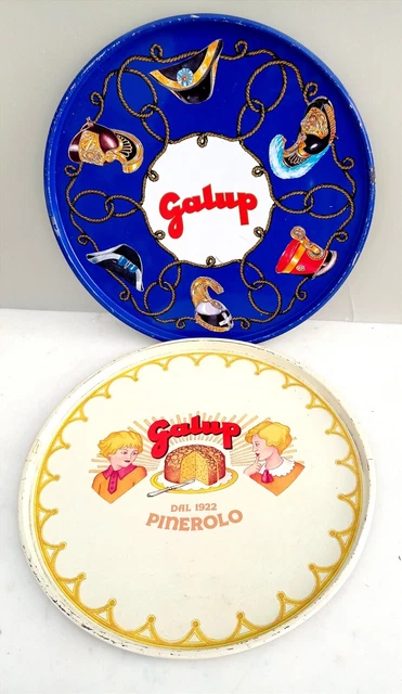 2 Vassoi vintage in metallo pubblicità "panettone Galup"