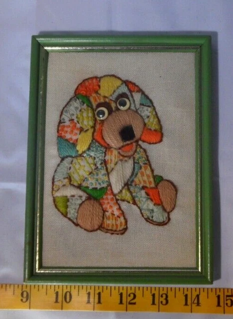 De colección con aguja para perro enmarcado completo 5X7 ojos de Google mosaico niños niños niños