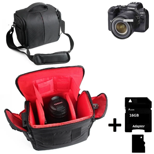 Pour Canon EOS R6 Sacoche camera, anti-choc, sac, housse + 16GB mémoire