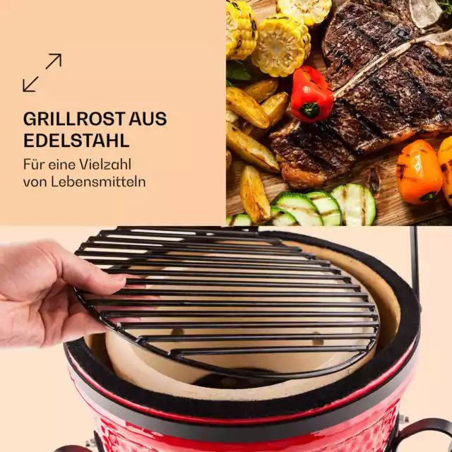 Klarstein Princesize Keramikgrill Kamado Holzkohle Grill 11" Smoker Bbq Kamin 3