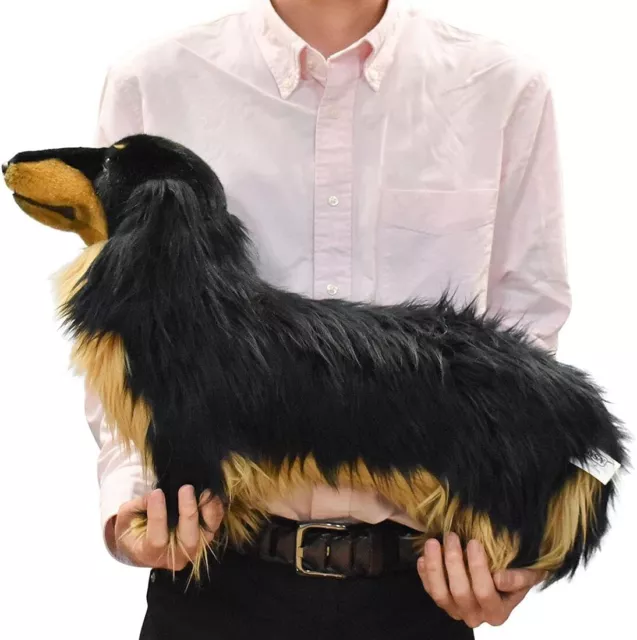 Hansa Miniature Dachshund Dog Long Hair Big Size Plush Toy Doll BH8149 Japan