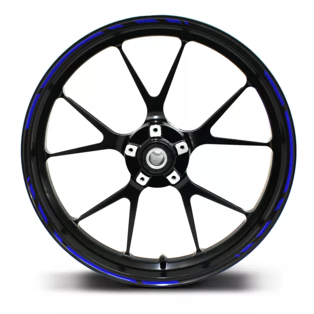 Rim Autocollants Vitesse Design Bleu Moto Voiture Jante Étiquette MR002