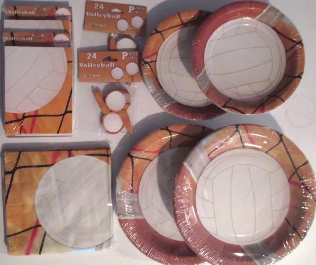 VOLLEYBALL Birthday Party Supply DELUXE KIt w/ Dinner Plates