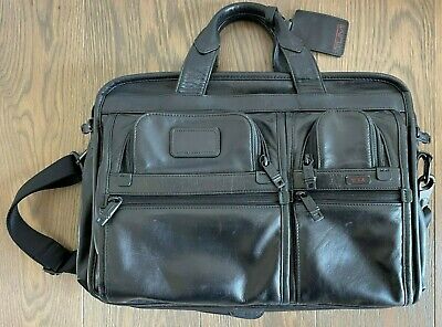 Tumi Bag Leather Business 96141DH Carry On Black Shoulder Bag Travel Luggage