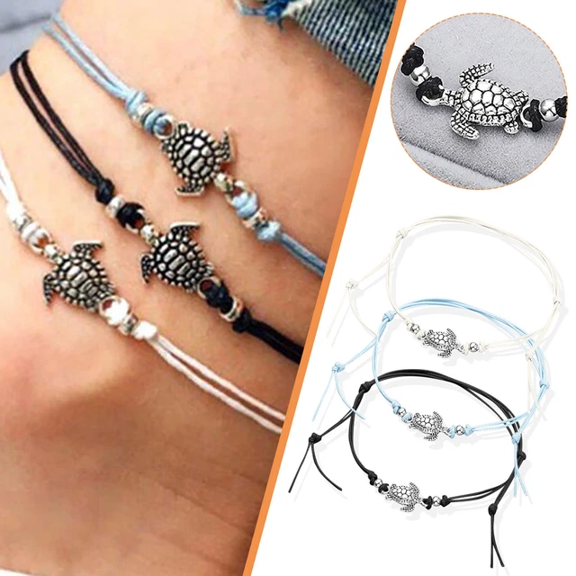 Océano-Mar Caletín Bonito Diseño Pulsera Cera Cuerda Accesorios para Mujer