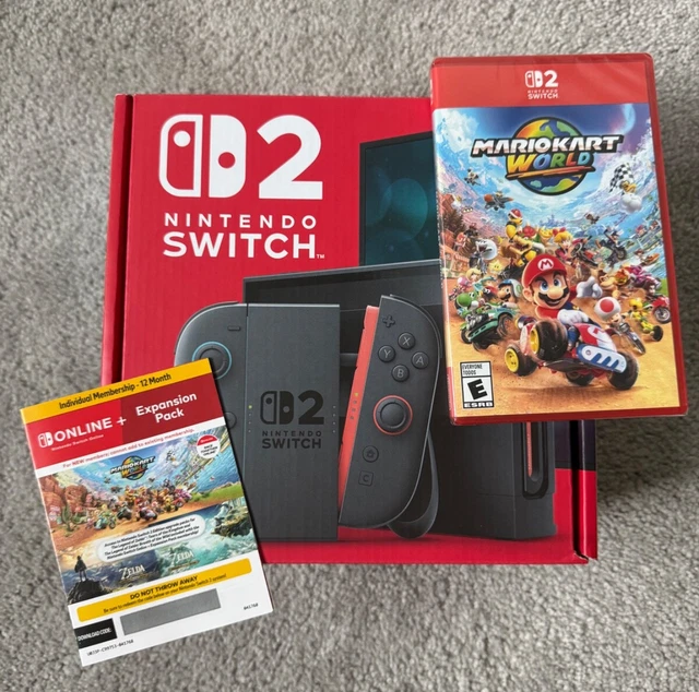 NINTENDO SWITCH 2 Console + Mario Kart World + Nintendo Online 1 Year ...