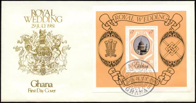 Ghana 1981 Royal Wedding M/S FDC First Day Cover #C18234