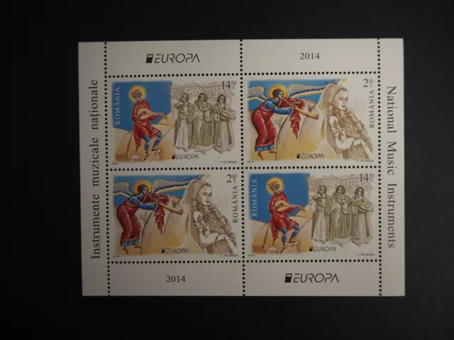 Rumänien 2014, Block "Volksmusik" **/MNH, MiNr. Bl. 586 II (25), ME 650,-