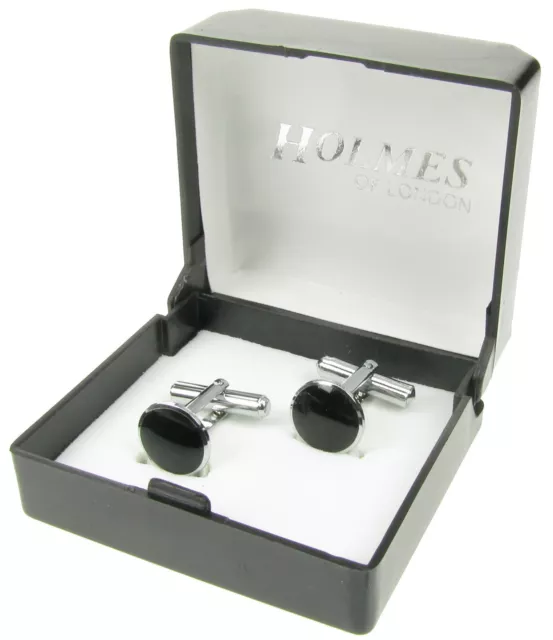 Black Silver Tuxedo Prom Shirt Cuff Links Wedding Bestman Cufflinks Bnib New Uk