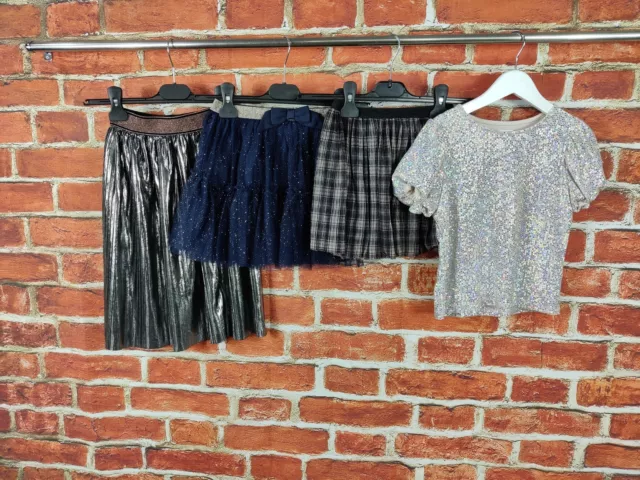 Pacchetto Ragazze Età 4-5 Anni H&M Next Zara Gonne Paillettes Top Partywear Bambini 110Cm