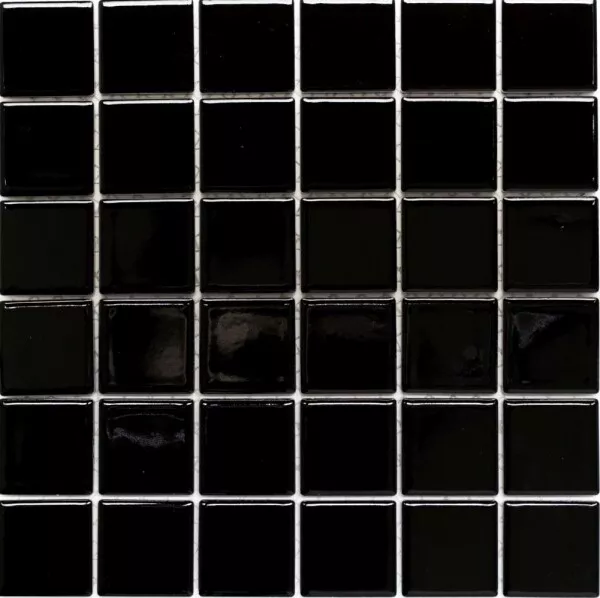 Cerámica Mosaico Azulejos Negro Brillo Intenso Baldosas de Espejo Pared M