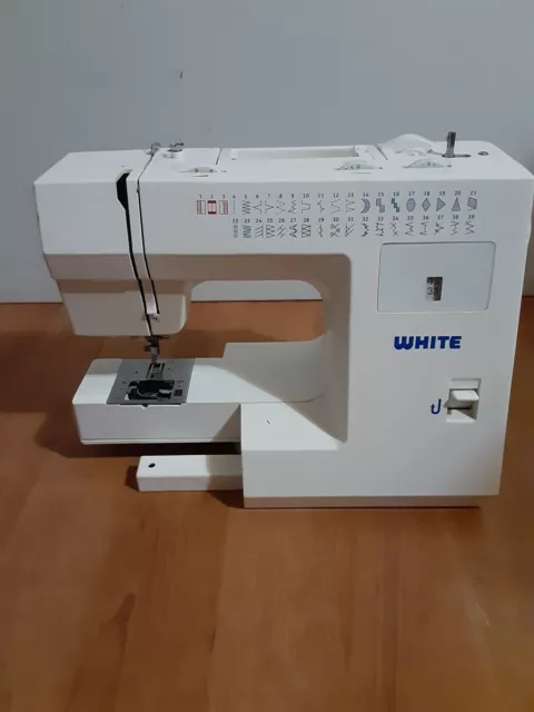 ANTIQUE WHITE FOOT Pedal Manual Sewing Machine With Original Oak