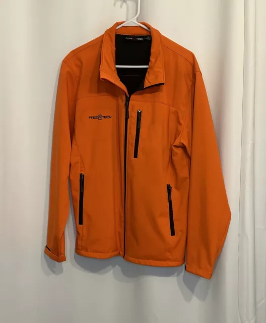 FreeTech Safety Jacket orange hunting Medium NWOT lightweight softshell bright