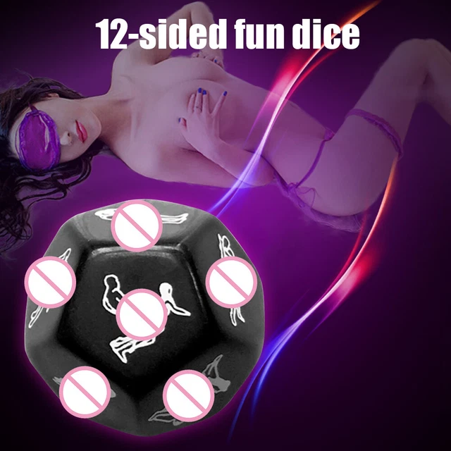 3pcs Sex Fun Dice 12-sided Erotic Love Sexy Posture Couple Toys (Black)