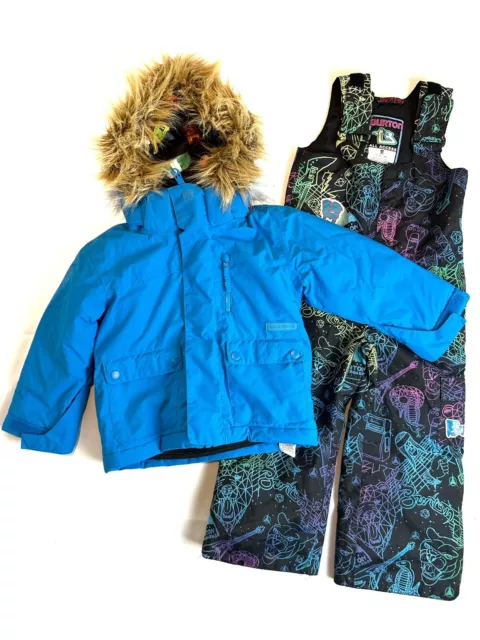 Burton X Quiksilver Boys Ski Jacket & Bib Salopettes, Age 3 Years, EUC