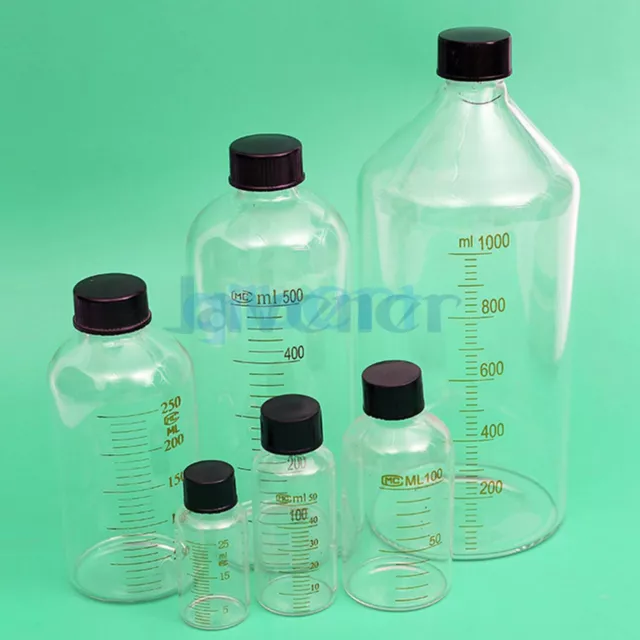 5/10/15/25/50/100/250/500/1000ml Glass Scale Serum Bottle Reagent Sample Bottle