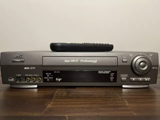 Grabadora de reproductor de VCR estéreo serie JVC SR-V10U Super VHS profesional con control remoto